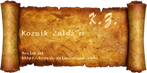 Kozsik Zalán névjegykártya